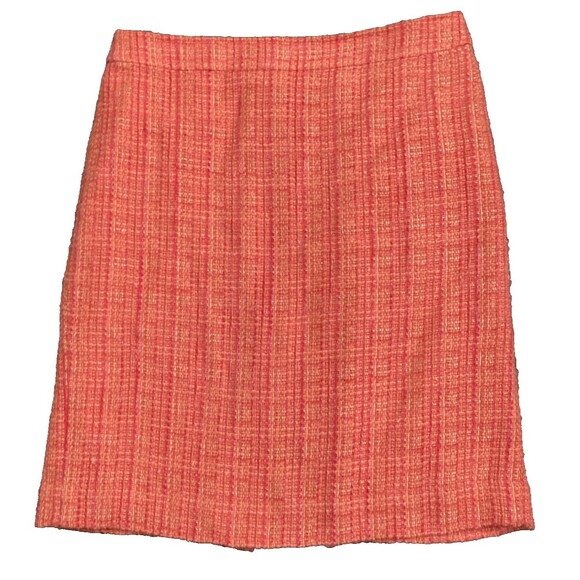 J Crew No 2 Pencil Skirt SIZE 8 Orange Tweed Plaid Cotton Wool Preppy Academia - Picture 1 of 10
